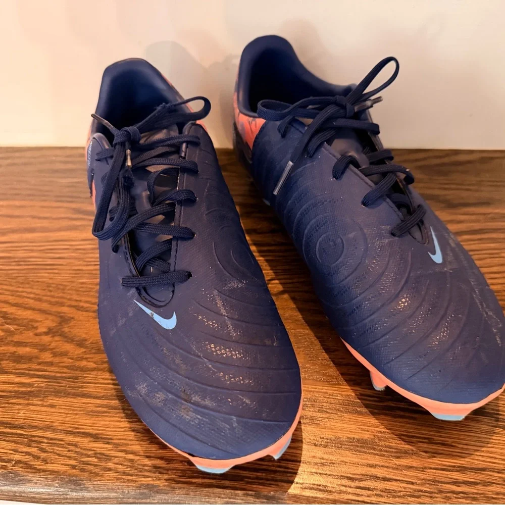 Nike Blue and Coral Soccer Cleats
